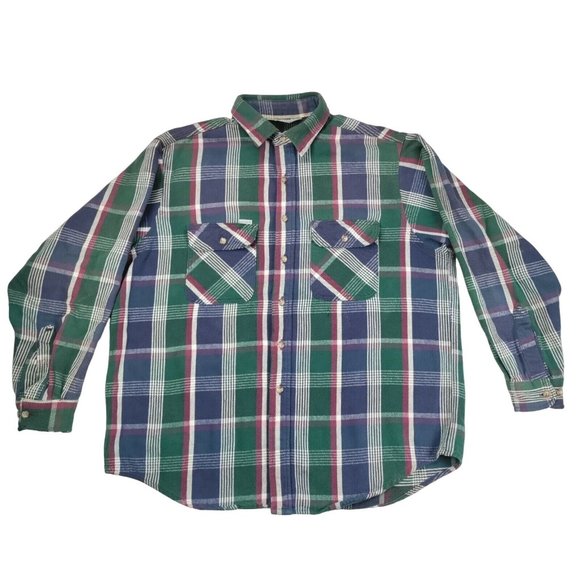 Carhartt Other - Vintage Carhartt Work Shirt Mens Medium Heavy Flannel Button Distressed